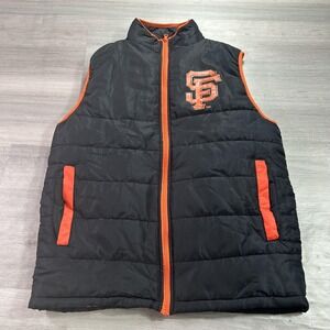 San Francisco Giants Puffer Jacket Mens Medium Black MLB Ghirardelli Vest SGA